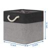 Temary Baskets 4 Pack Fabric Storage Cube Storage Baskets 13x13x13 Storage Cube Bins for Shelves with Handles, Basket for Organizing (Black&Gray) view 2