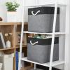 Temary Baskets 4 Pack Fabric Storage Cube Storage Baskets 13x13x13 Storage Cube Bins for Shelves with Handles, Basket for Organizing (Black&Gray) view 3