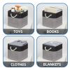 Temary Baskets 4 Pack Fabric Storage Cube Storage Baskets 13x13x13 Storage Cube Bins for Shelves with Handles, Basket for Organizing (Black&Gray) view 4