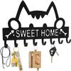 Brosay 1 Pcs Key Holder Hooks Cat Sweet Home Wall Mounted Organizer Hanger view 1