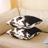 Cow Fur Printed Throw Pillow Covers 16"x16" Set of 2 Cowhide Pillow Cases Cushion Covers for Living Room Bedroom Farmhouse Western Farm Animal Skin Decorative Throw Pillowcases for Sofa Couch Chair view 3