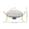 Chafing Dish Chafer Cover Buffet Warmers Chaffing Server Set Chafer with a Capacity of 1.5L, Catering Dishes Set for Party Restaurants, Hotels, 11.02"*8.07"inch view 2