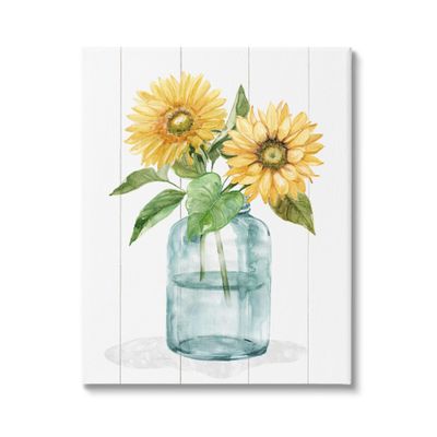 Stupell Industries Cottage Sunflower Blossom Vase Canvas Wall Art, Design by Livi Finn
