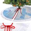 Christmas Tree Skirt, 30"x30" Luxury Faux Fur Tree Skirt Soft Thick Plush I Have A Angel in Heaven, I Call Him Dad Tree Skirt for Xmas Tree Decoration, Funny Christmas Decor view 2