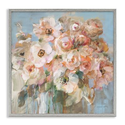Stupell Industries Blushing Bouquet Pink White Floral Framed Wall Art, Design by Danhui Nai