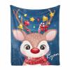 Custom Christmas Moose Throw Blanket with Girls/Boys Name - Soft & Warm Throws for Childrens All-Season Blanket for Couch Bed Car 40"x50" view 1