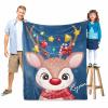 Custom Christmas Moose Throw Blanket with Girls/Boys Name - Soft & Warm Throws for Childrens All-Season Blanket for Couch Bed Car 40"x50" view 3