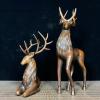 2Pcs Bronze Antique Deer Sculpture,A Pair Exquisite Sika Deer Statue Model Crafts Desktop Ornament Bar Home Living Room Bookshelf Wine Cabinet Decor Accessories view 2