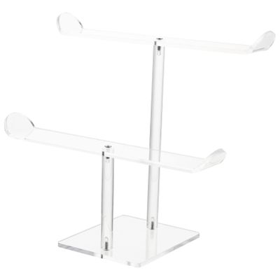 Beavorty Double-layer Acrylic Headband Holder Transparent Hairbands Rack Hair Accessories Organizer for Girls Stylish Display Stand for Hair Necklaces Bracelets for Friends Family