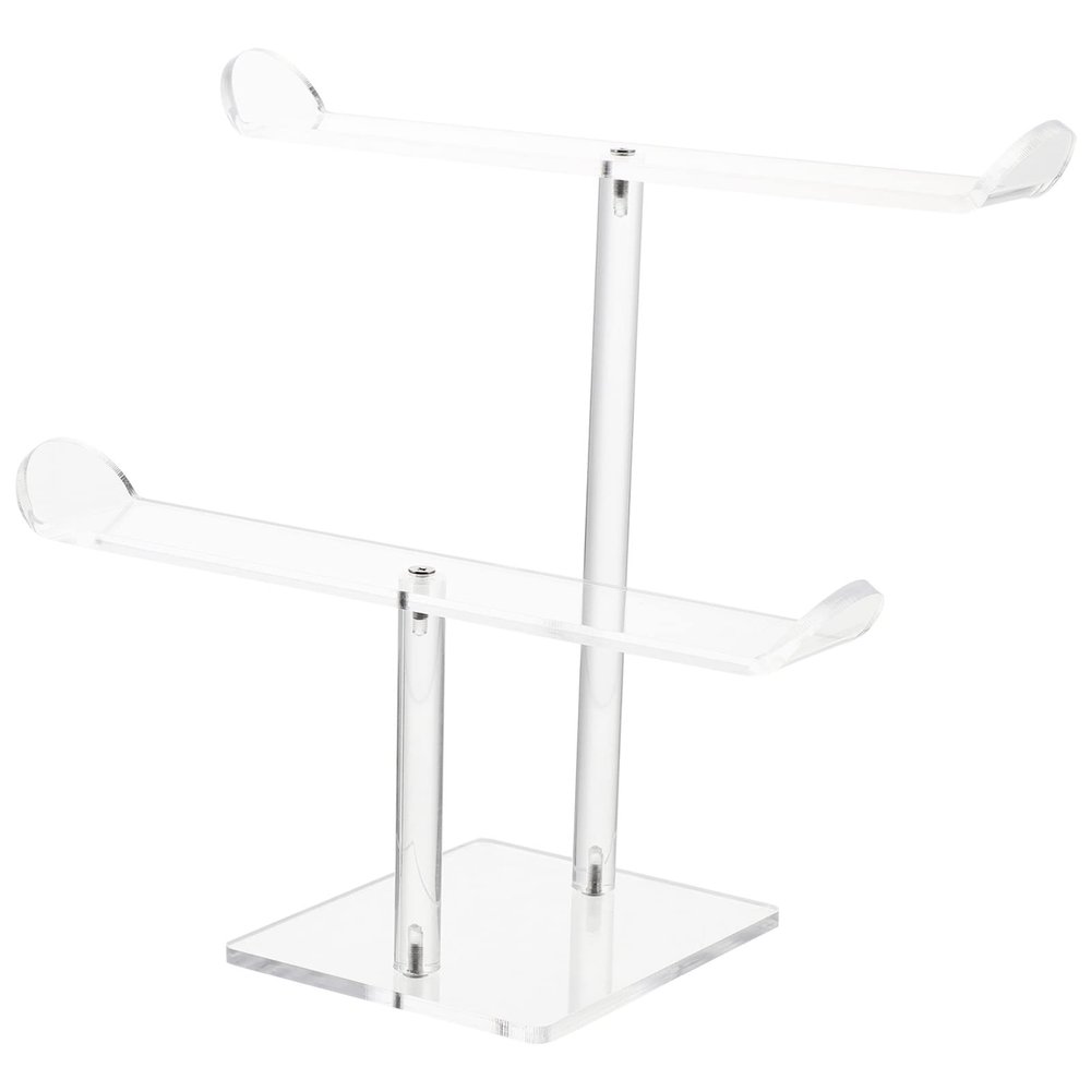 Beavorty Double-layer Acrylic Headband Holder Transparent Hairbands Rack Hair Accessories Organizer for Girls Stylish Display Stand for Hair Necklaces Bracelets for Friends Family