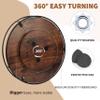 12 Inch Wood Lazy Susan, Rustic Brown Turntable Organizer with Steel Frame, 360 Degree Decorative Turntable for Countertop or Centerpieces view 4