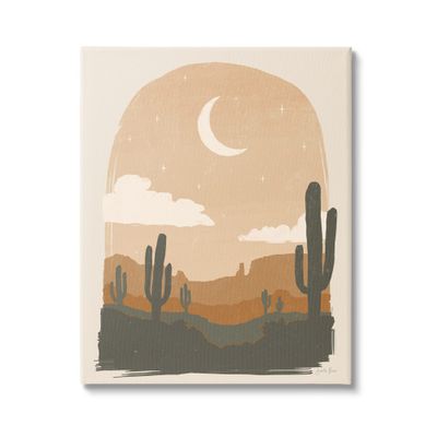 Stupell Industries Arid Desert Cactus Under Night Sky Canvas Wall Art, Design by Janelle Penner
