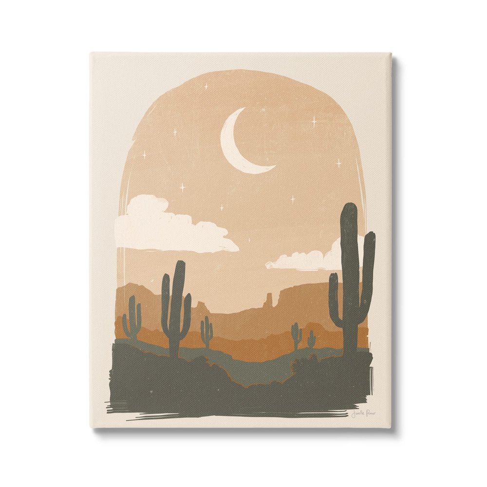 Stupell Industries Arid Desert Cactus Under Night Sky Canvas Wall Art, Design by Janelle Penner