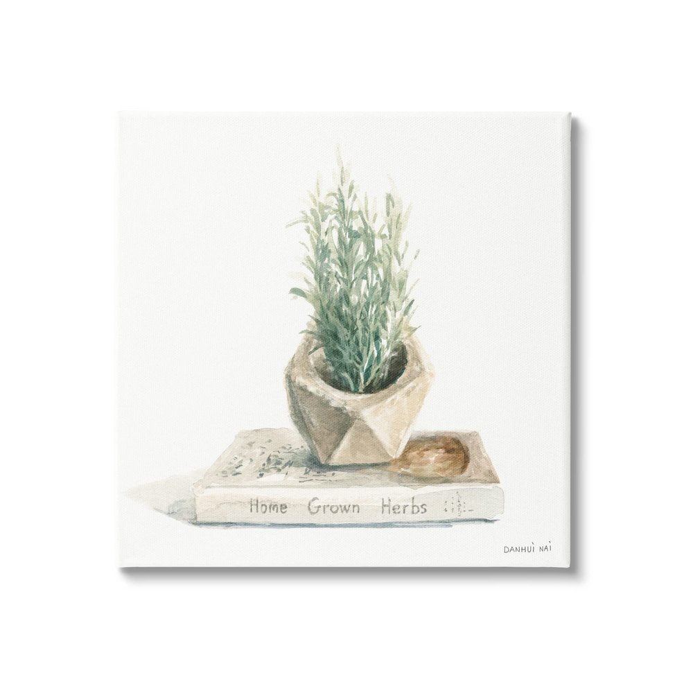 Stupell Industries Modest Herb Planter Book Canvas Wall Art, Design by Danhui Nai