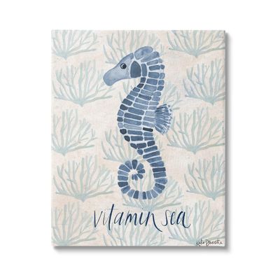 Stupell Industries Vitamin Sea Aquatic Pun Seahorse Canvas Wall Art, Design by Katie Doucette
