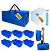 12 Pack Heavy Duty Extra Large Moving Bags with Backpack Straps & Large Vacuum Storage Bags Moving Supply Combo, Moving Totes with Handles & Zippers for Space Saving, Fold Flat, Includes Vacuum Bags view 1