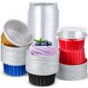 200 Pcs Aluminum Foil Cupcake Baking Cups 4.2 oz Disposable Ramekins Cupcake Liners Dessert Cups with Lids Mini Cake Pans Holders Mini Cheesecake Container for Party(Bright Colors) view 1