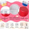 200 Pcs Aluminum Foil Cupcake Baking Cups 4.2 oz Disposable Ramekins Cupcake Liners Dessert Cups with Lids Mini Cake Pans Holders Mini Cheesecake Container for Party(Bright Colors) view 2