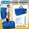 20 Pack Heavy Duty Extra Large Moving Bags with Backpack Straps & Vacuum Storage Bags, Moving Totes with Handles for Space Saving, Christmas Storage Bags for Wreaths, Garlands, Decoration & Ornaments view 2