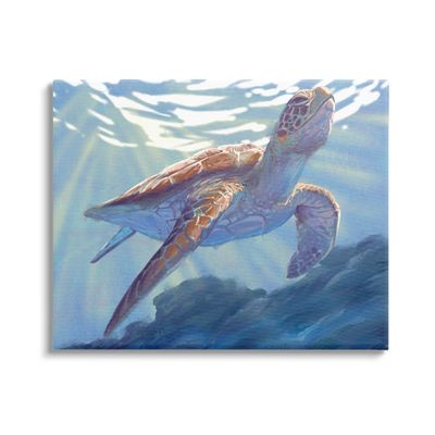 Stupell Industries Deep Ocean Sea Turtle Canvas Wall Art, Design by Ziwei Li