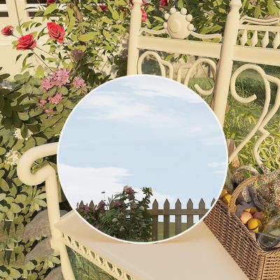 GQJNHUI Round Wall Mirror in Black, 38 cm (14") Round Bathroom Mirror Round Wall Mirror, Tempered Glass HD Explosion Proof can be Used in Bedroom Entrance Bathroom Garden (Color : White, Size : 38cm)
