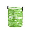 Custom Monogram Letter Green Laundry Hamper Personalized Laundry Basket with Name Storage Basket with Handle for Bathroom Living Room Bedroom view 1