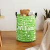 Custom Monogram Letter Green Laundry Hamper Personalized Laundry Basket with Name Storage Basket with Handle for Bathroom Living Room Bedroom view 3