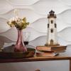 Aecipl Wooden Lighthouse with Lights Nautical Tabletop Figurine Beach Themed Ornaments - Lighted Tower Light Wood Home Dcor Party Decoration view 3