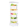 VPABES 5 Tier Rotating Storage Rack for Kitchen, Fruit Vegetable Storage Basket with Wheels and Top Lid Kitchen Storage Rack Rolling Storage Cart, Rotatable Baskets view 1