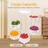 VPABES 5 Tier Rotating Storage Rack for Kitchen, Fruit Vegetable Storage Basket with Wheels and Top Lid Kitchen Storage Rack Rolling Storage Cart, Rotatable Baskets view 3