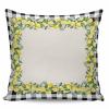 T&H XHome Throw Pillow Covers Summer Lemon Black White Buffalo Plaid Soft Decorative Throw Pillowcase Indoor/Outdoor Square Pillow Cover Cushion Case for Couch Sofa Bedroom Car (18in x 18in) view 1