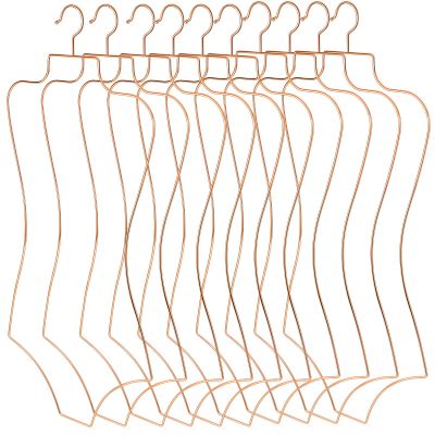 Taiyin 16 Pcs Body Shape Bikini Hanger Wire Lingerie Hangers for Display Swimsuit Bathing Suit Swimwear Clothes Coat Slip Dress (Rose Gold)
