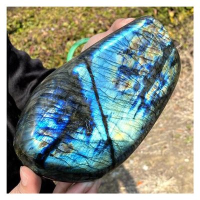 JUIYU Crystal Stone Natural Labradorite Quartz Crystal Mineral Specimen Presents (Size : 1.3kg-1.5kg)