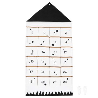 Homoyoyo Christmas Countdown Advent Calendar with Days Pockets DIY Xmas Countdown to Xmas Wall Hanging Storage Bag Holiday Decorations Ornaments for Home Door Decor