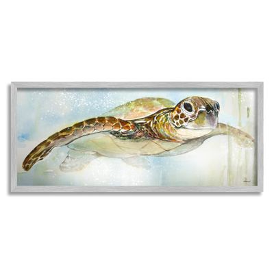 Stupell Industries Peaceful Sea Turtle Swimming Framed Wall Art, Design by Diannart