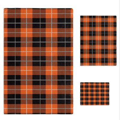 3 Piece Bath Towel Set, Orange Black Checkered Luxury Towels Set for Bathroom Soft Bath Shower Towels Absorbent Bathroom Towels Set ( 1 Bath Towel, 1 Hand Towel, 1 Washcloth ) Thanksgiving Fall