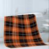 3 Piece Bath Towel Set, Orange Black Checkered Luxury Towels Set for Bathroom Soft Bath Shower Towels Absorbent Bathroom Towels Set ( 1 Bath Towel, 1 Hand Towel, 1 Washcloth ) Thanksgiving Fall view 3