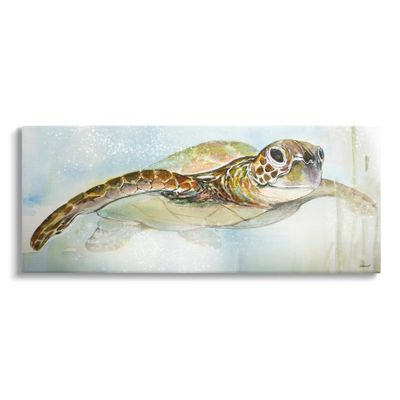 Stupell Industries Peaceful Sea Turtle Swimming Canvas Wall Art, Design by Diannart