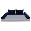 Prolinemax Style V1 Twin Size Velvet Contrast Pipe Indoor Daybed Bolster Pillow Cushion Fitted Sheet |Cover ONLY| AD373 view 1