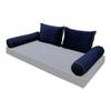 Prolinemax Style V1 Twin Size Velvet Contrast Pipe Indoor Daybed Bolster Pillow Cushion Fitted Sheet |Cover ONLY| AD373 view 2