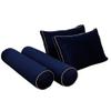 Prolinemax Style V1 Twin Size Velvet Contrast Pipe Indoor Daybed Bolster Pillow Cushion Fitted Sheet |Cover ONLY| AD373 view 3