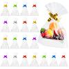 Fainne 74 Pcs Baskets for Gifts Empty Bulk DIY Empty Gift Basket Include 20 Kraft Cardboard Tray with Handles 30 Bags 24 Bows for Christmas Thanksgiving Birthdays Snacks Party, 8" x 6" x 3"(White) view 1