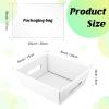 Fainne 74 Pcs Baskets for Gifts Empty Bulk DIY Empty Gift Basket Include 20 Kraft Cardboard Tray with Handles 30 Bags 24 Bows for Christmas Thanksgiving Birthdays Snacks Party, 8" x 6" x 3"(White) view 2