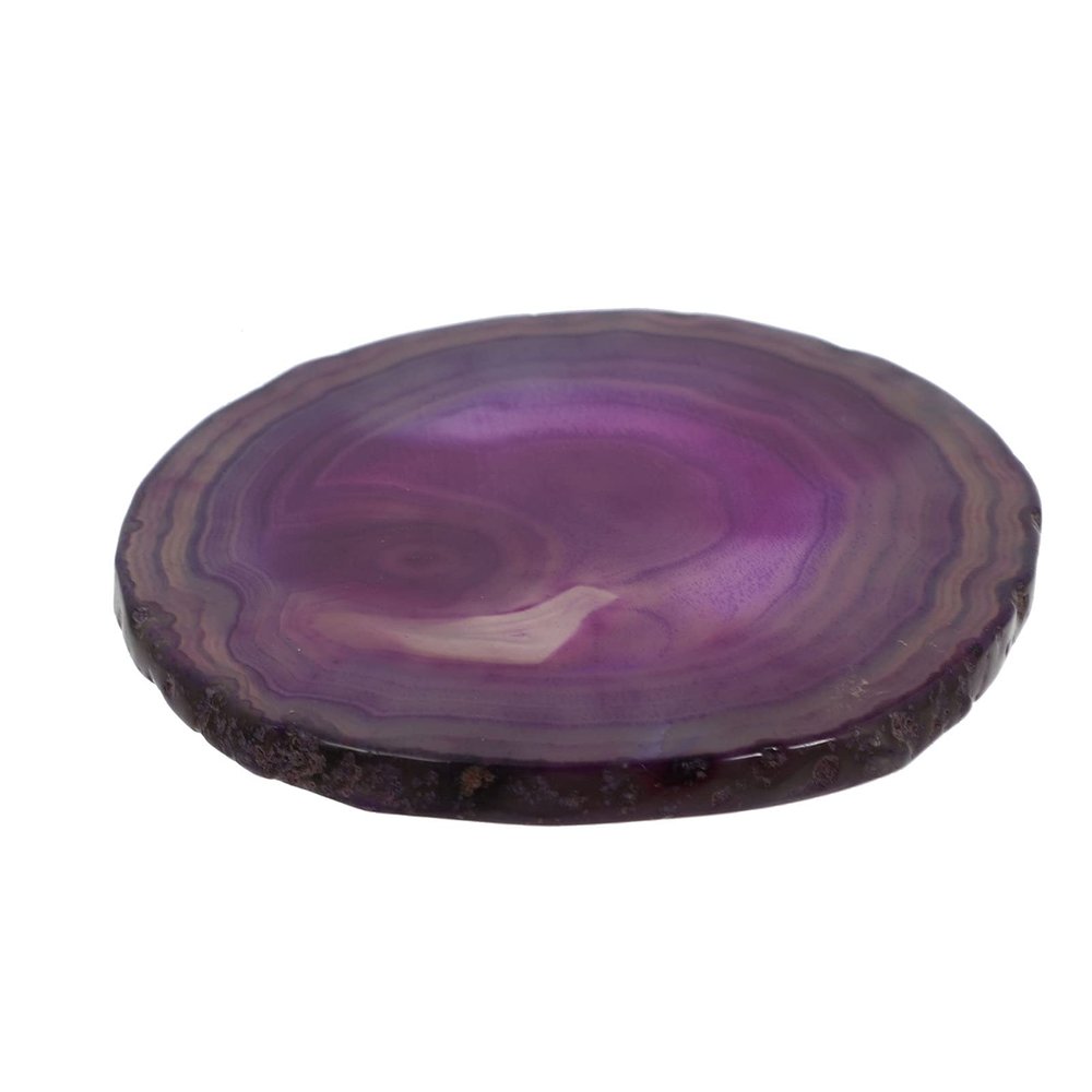 LIFKOME Natural Agate Coaster Set of 4 Round Stone Cup Mats 2.36 Inch Absorbent Drink Coasters for Coffee Wine Table Protection Home Bar Decor