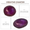 LIFKOME Natural Agate Coaster Set of 4 Round Stone Cup Mats 2.36 Inch Absorbent Drink Coasters for Coffee Wine Table Protection Home Bar Decor view 4