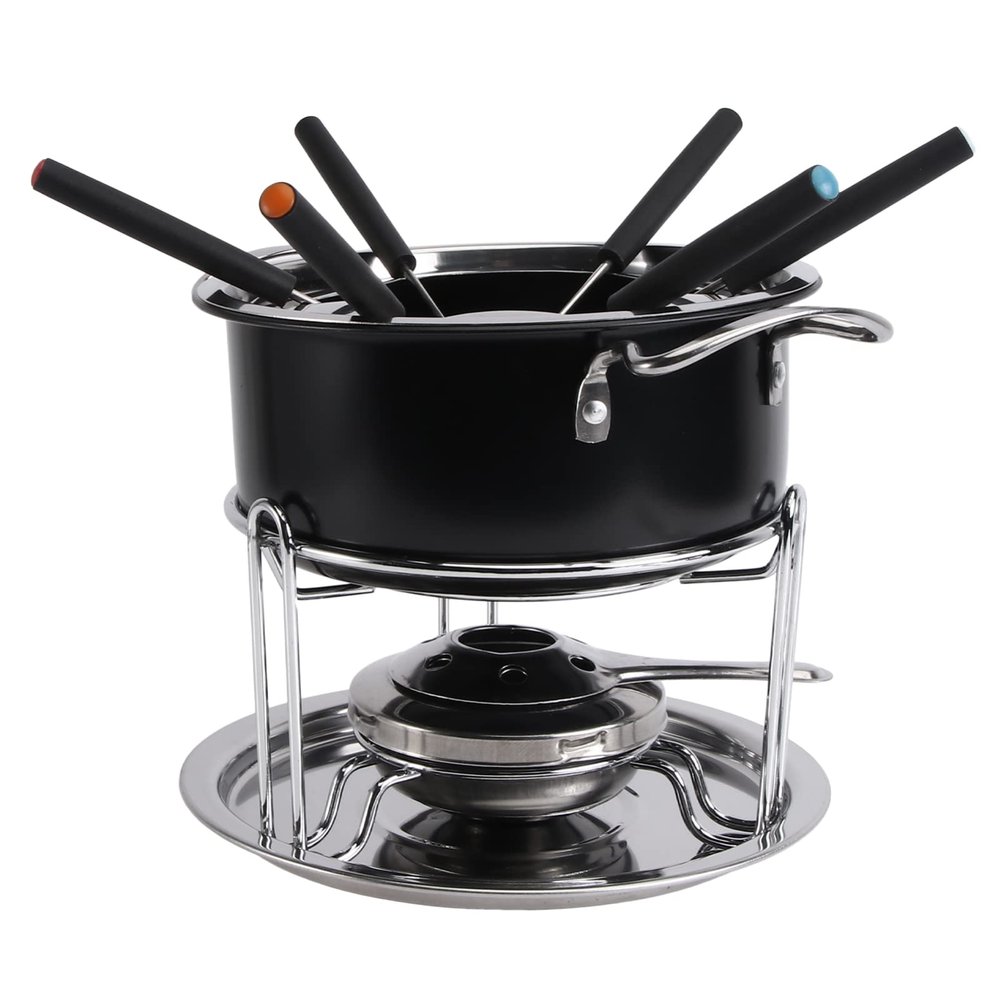 1set Chocolate Cheese Melting Pot Non-stick Stainless Steel Melting Stove for Fondue Baking Utensil for Home Restaurant Parties