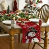 Artoid Mode Burgundy Snowman Let It Snow Winter Table Runner, Seasonal Christmas Kitchen Dining Table Decoration for Home Party Indoor 13x108 Inch view 2