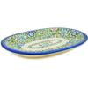 Polmedia Polish Pottery Platter 11-inch UNIKAT - Playground Meadow Pattern Handmade in Boleslawiec Poland + Certificate of Authenticity view 1