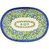 Polmedia Polish Pottery Platter 11-inch UNIKAT - Playground Meadow Pattern Handmade in Boleslawiec Poland + Certificate of Authenticity view 2