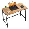 ASTARTH Folding Desk-40 Inch Writing Computer Desk, Space Saving Foldable Table, Modern Simple Style PC Table, Black Metal Frame-Home Office Desk, No Assembly Required, Rustic Brown view 1
